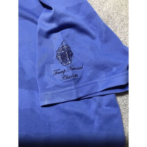 RLX‎ Ralph Lauren Golf Polo Shirt Mens XL Blue Camo Trump National Charlotte - Picture 6 of 15